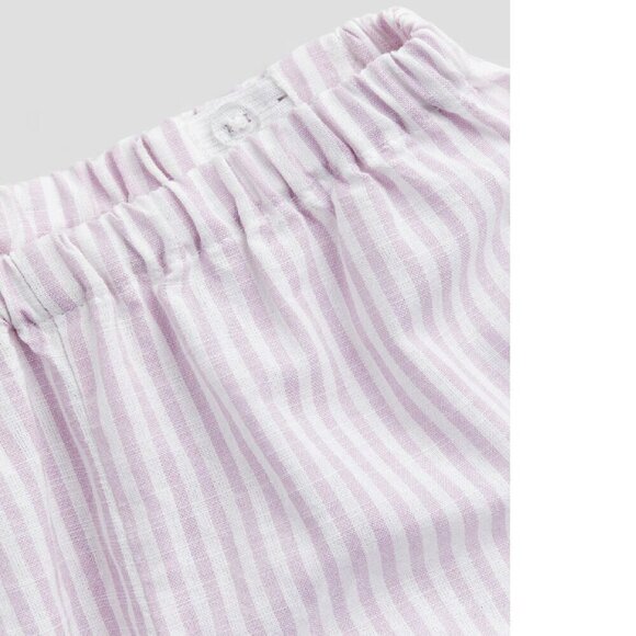 H&M 2-piece Patterned Muslin Set Light Dusty Purple Striped Baby 9-12M - Picture 3 of 9